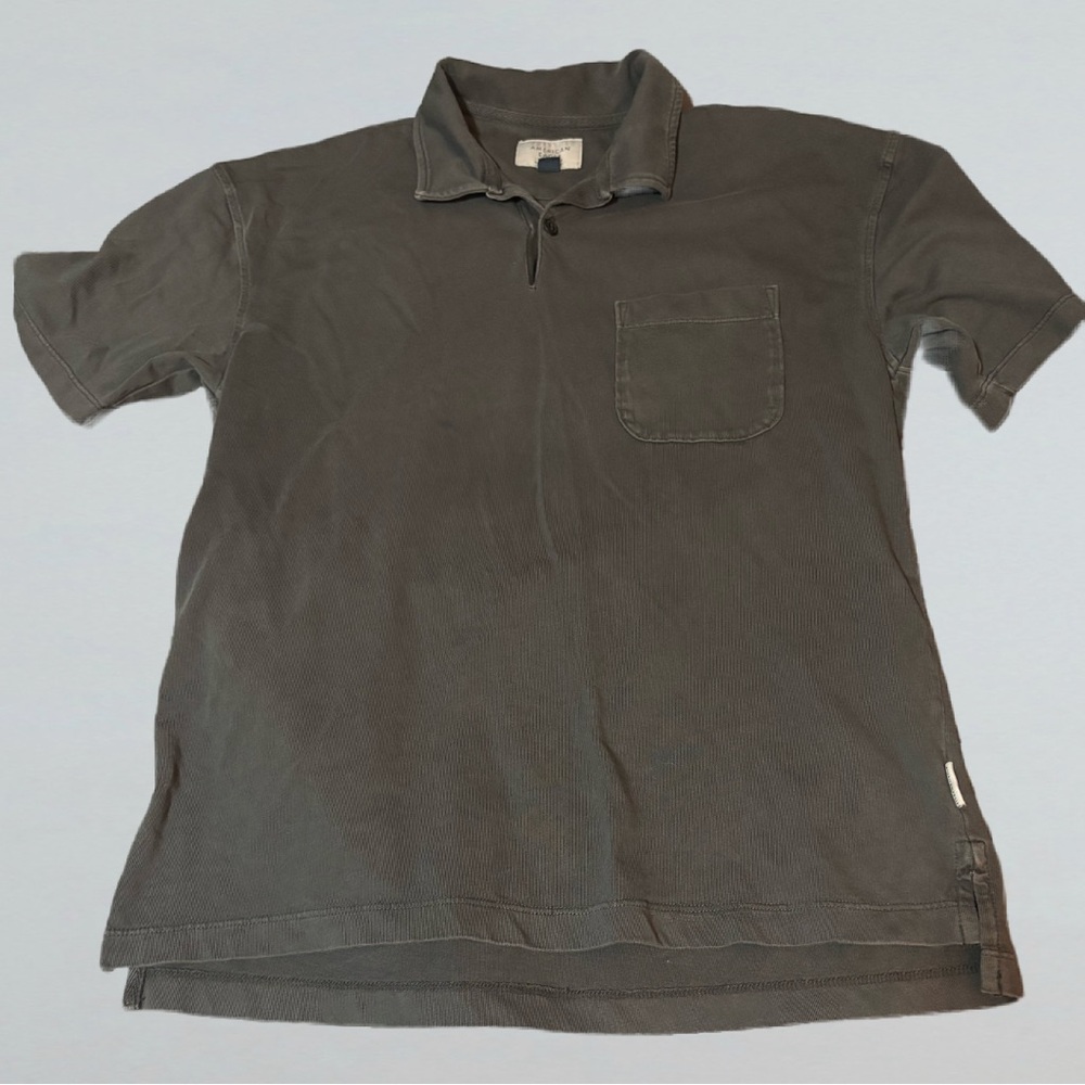 Gray American Eagle Relaxed Fit Boxy Polo Shirt